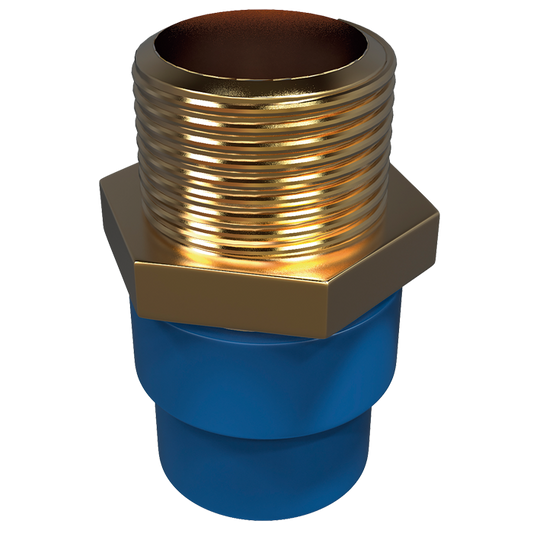 CONECTOR MACHO CON INSERTO METALICO CPVC 19MM